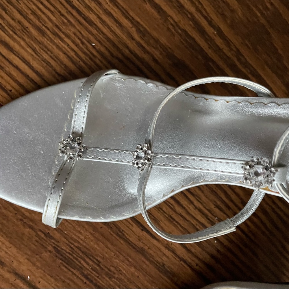 Delicious Silver Strappy Heels